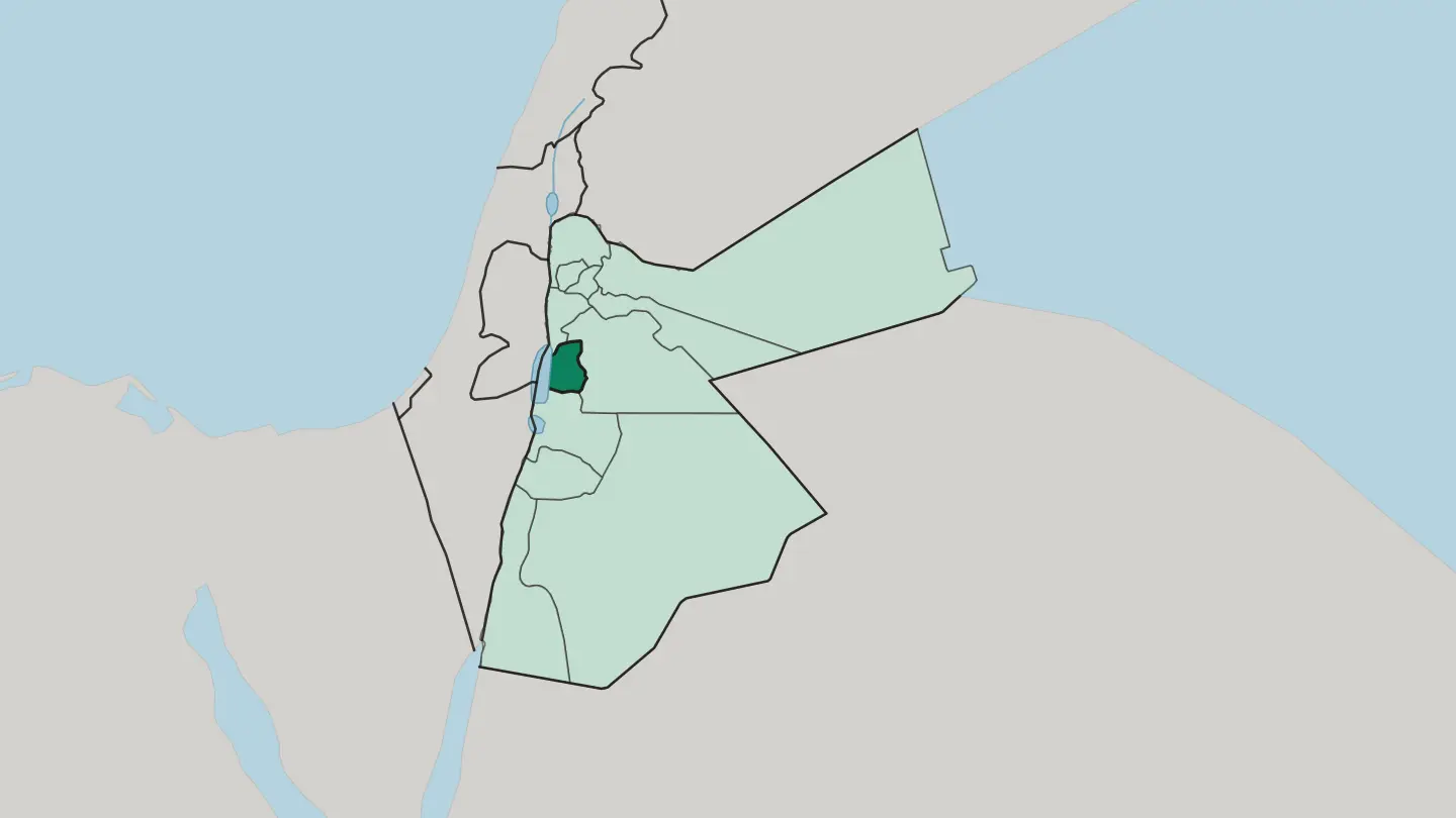 Map of Muḩāfaz̧at Mādabā in Jordan