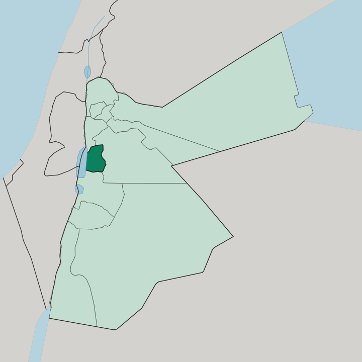 Map showing Muḩāfaz̧at Mādabā — In Jordan