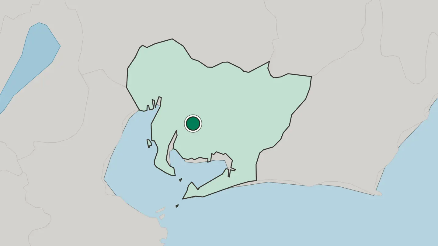 Map of Anjō in Japan