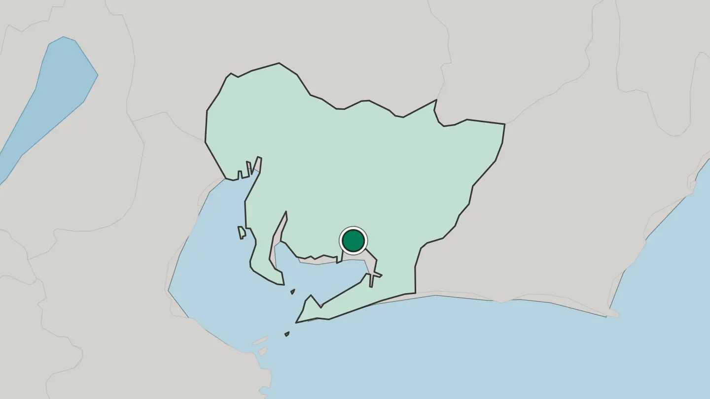 Map of Gamagōri in Japan