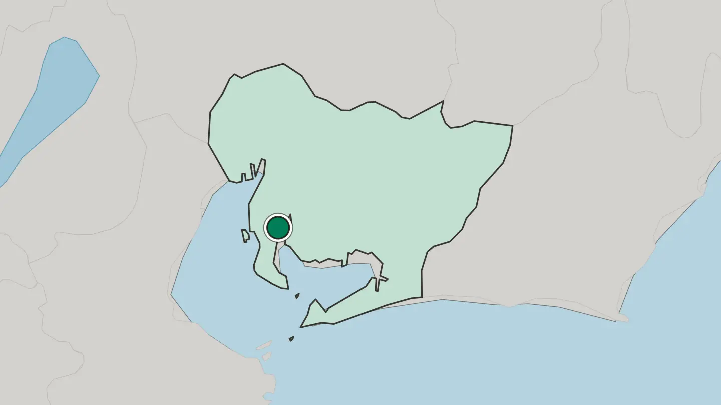 Map of Handa in Japan