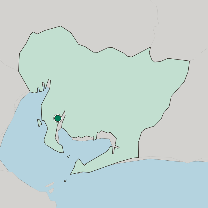 Map showing Handa — In Aichi-ken