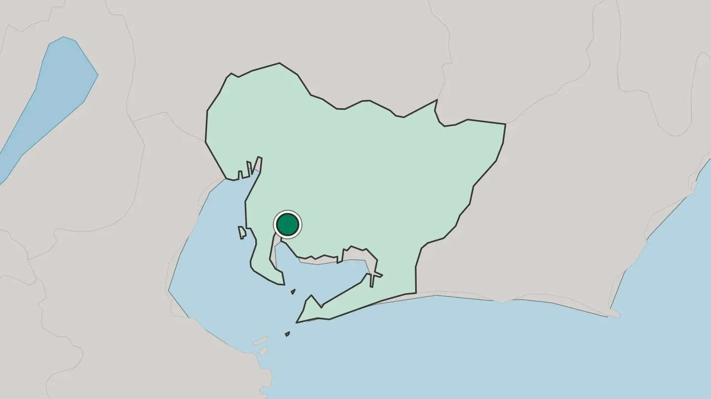 Map of Hekinan in Japan