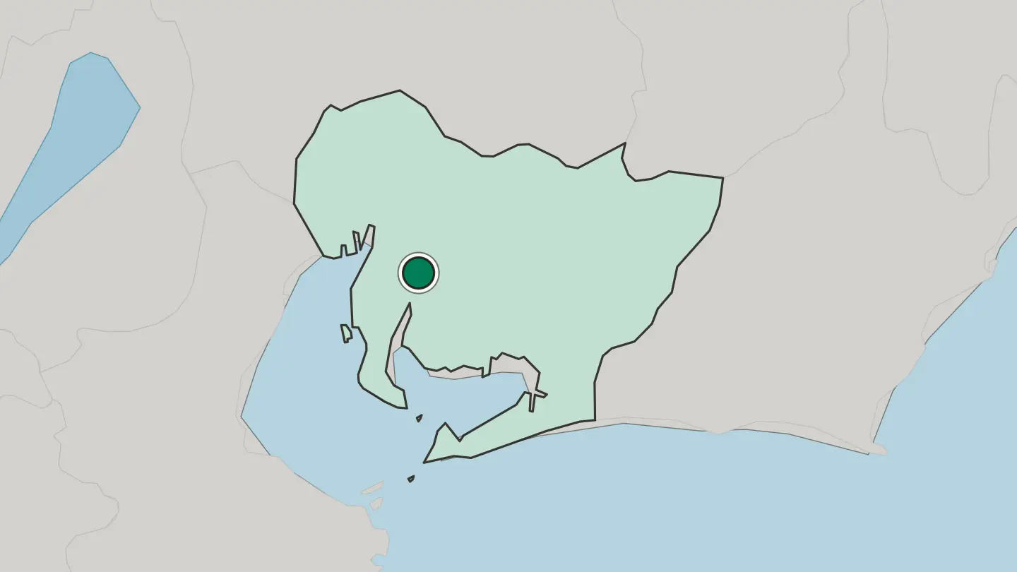 Map of Kariya in Japan