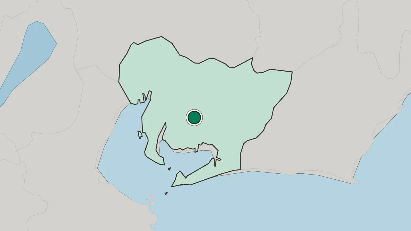 Map of Okazaki in Japan