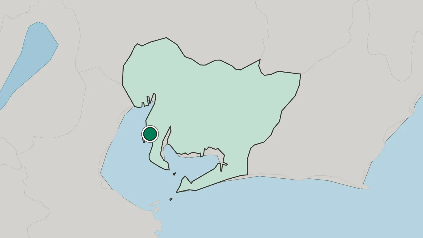 Map of Tokoname in Japan