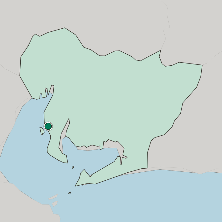 Map showing Tokoname — In Aichi-ken