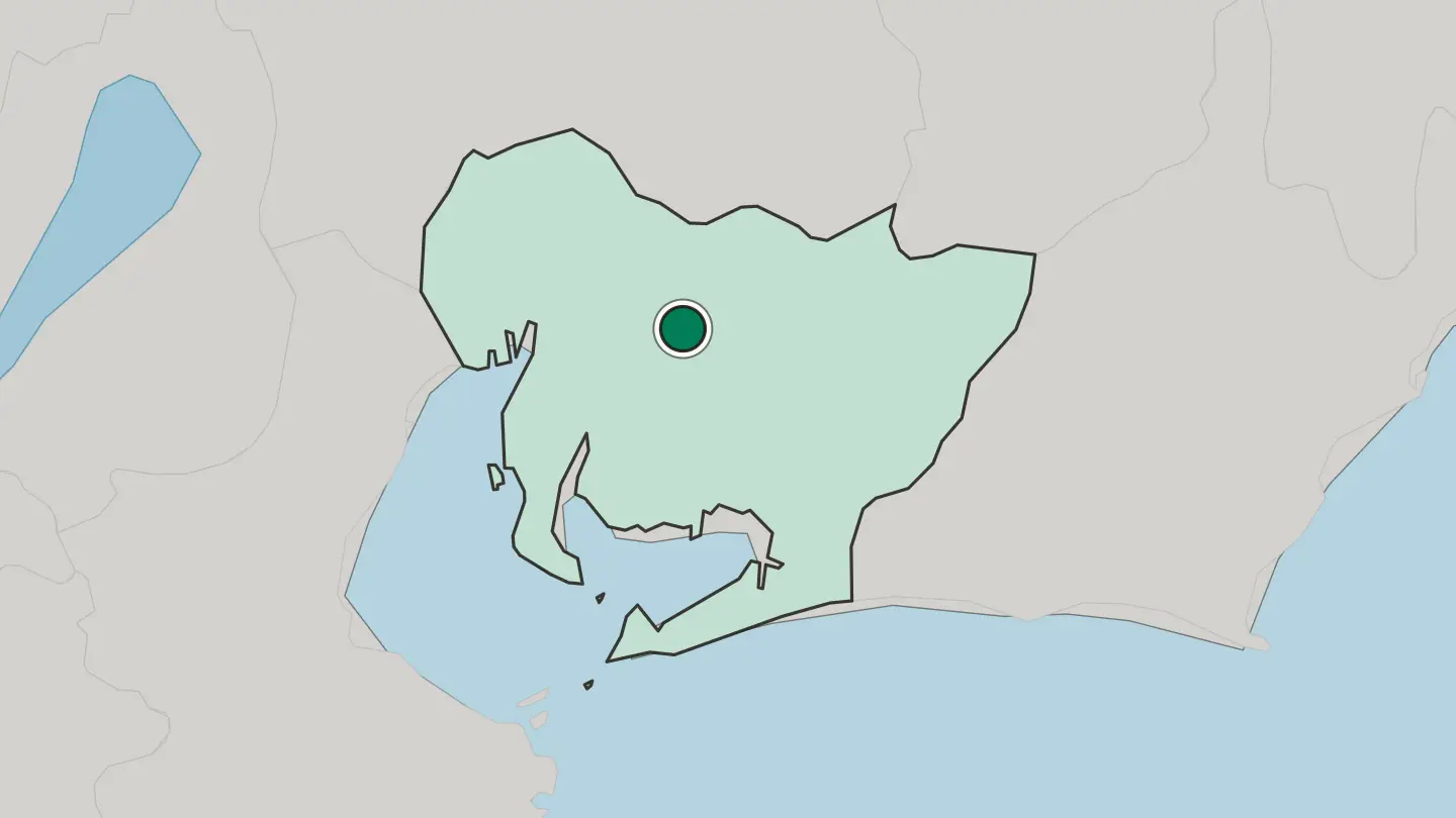 Map of Toyota in Japan