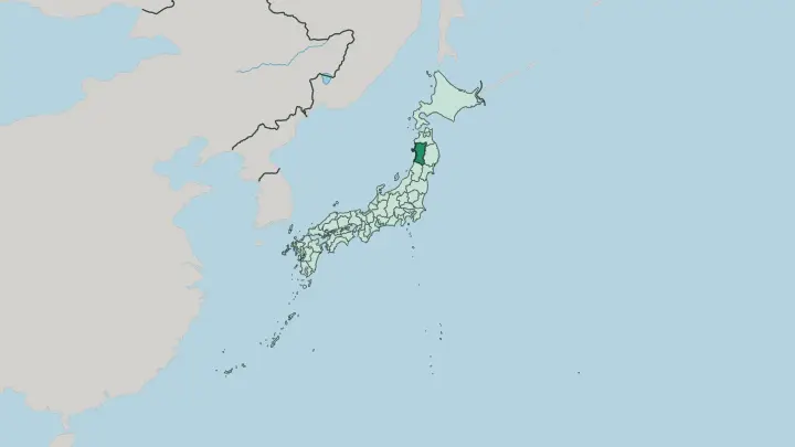 Map of Akita in Japan
