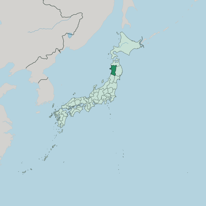 Map showing Akita — In Japan