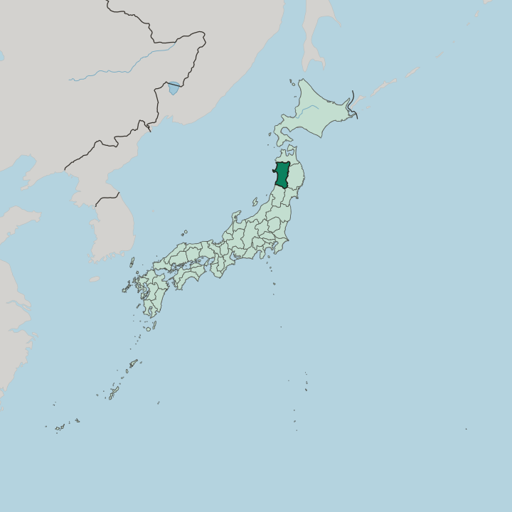 Map showing Akita — In Japan