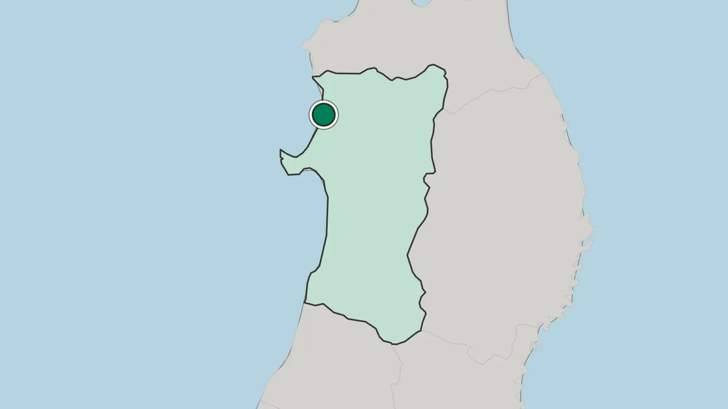 Map of Noshiro in Japan
