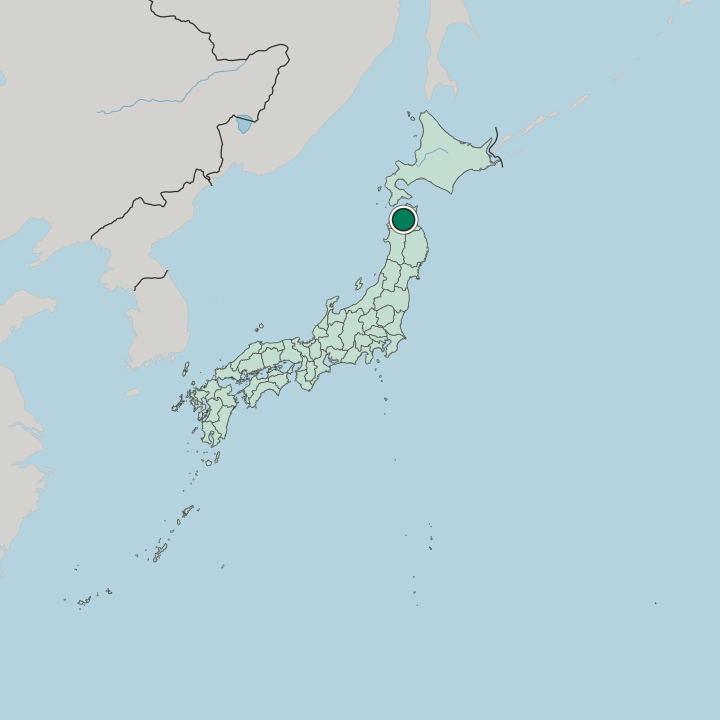 Map showing Aomori — In Japan