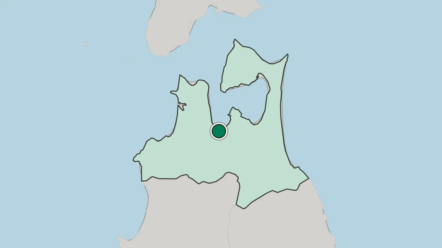 Map of Aomori in Japan
