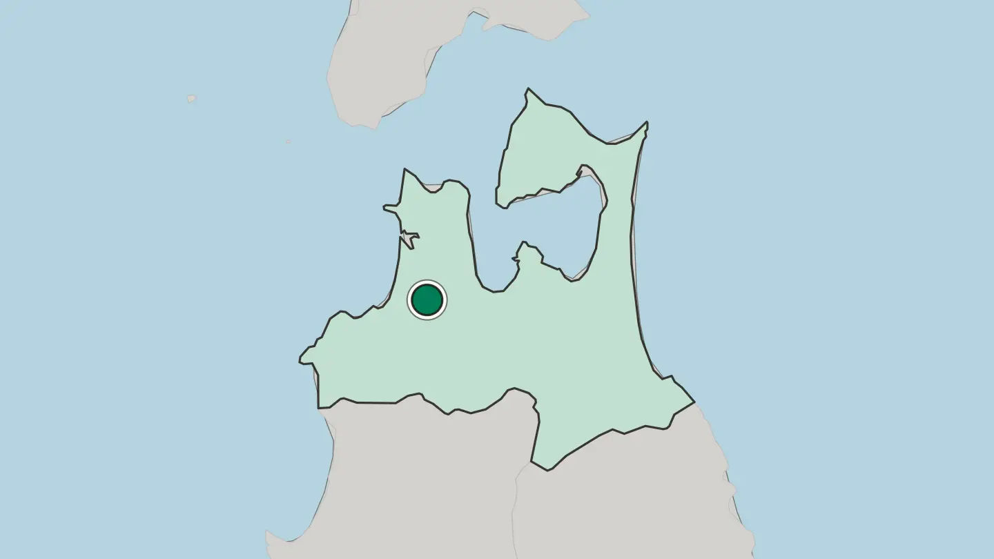 Map of Goshogawara in Japan