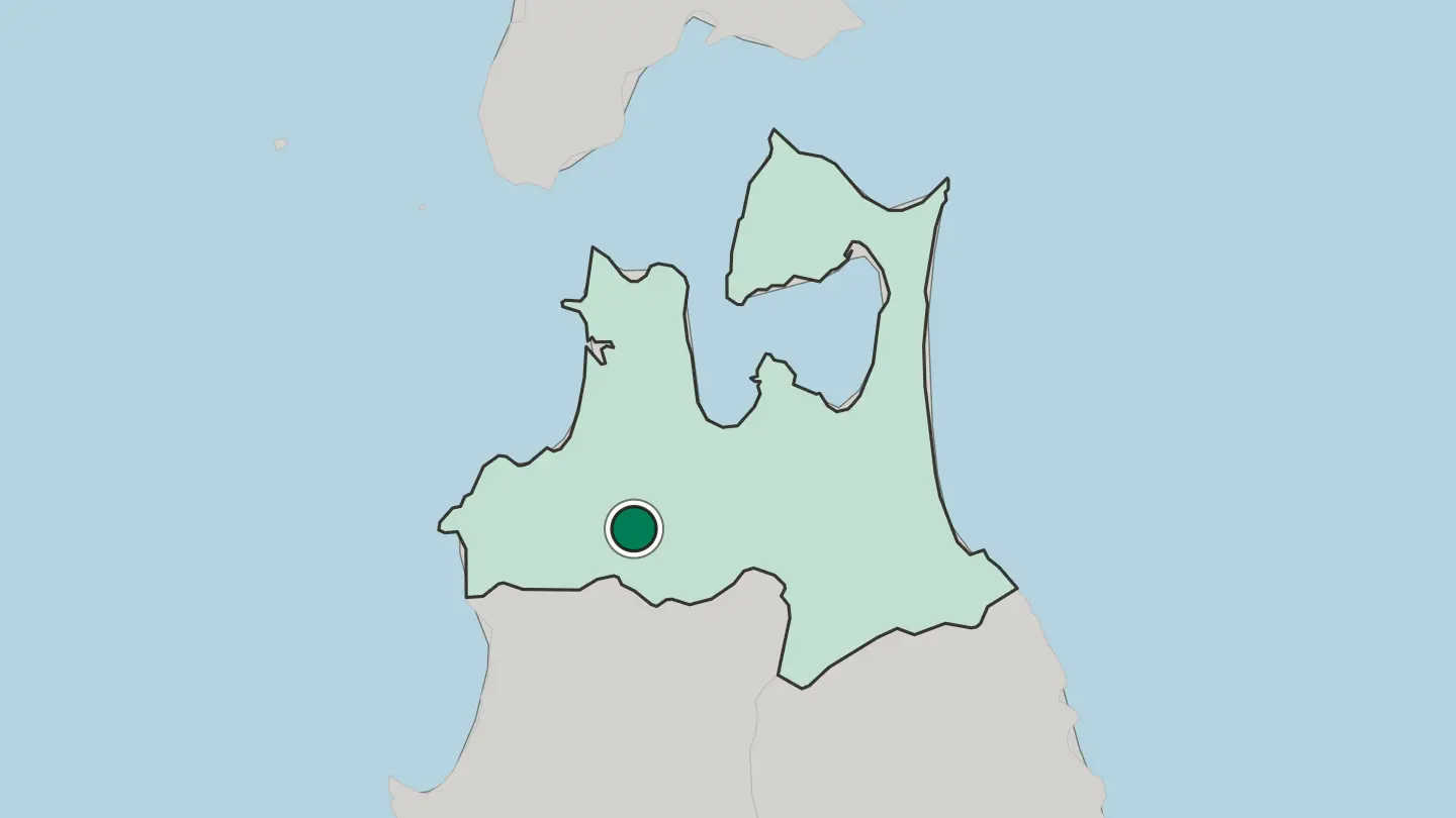 Map of Hirosaki in Japan
