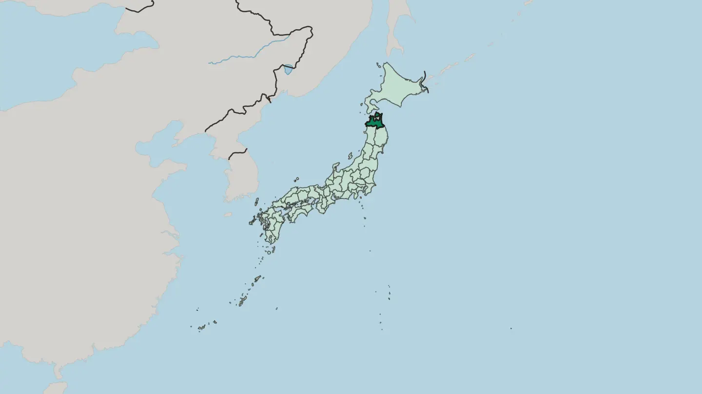 Map of Aomori-ken in Japan