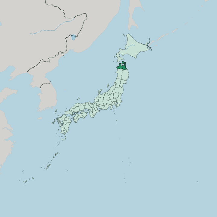 Map showing Aomori-ken — In Japan