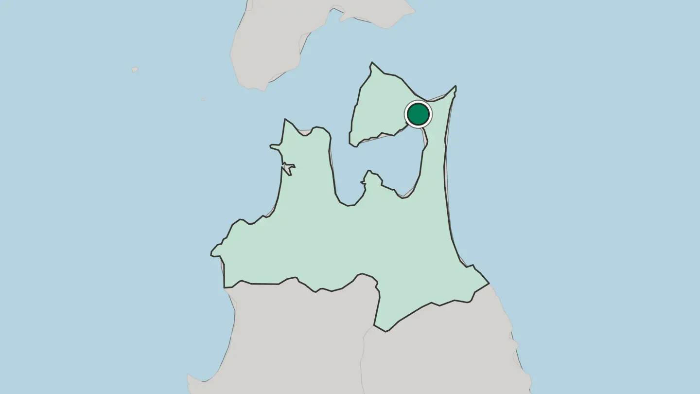 Map of Mutsu in Japan
