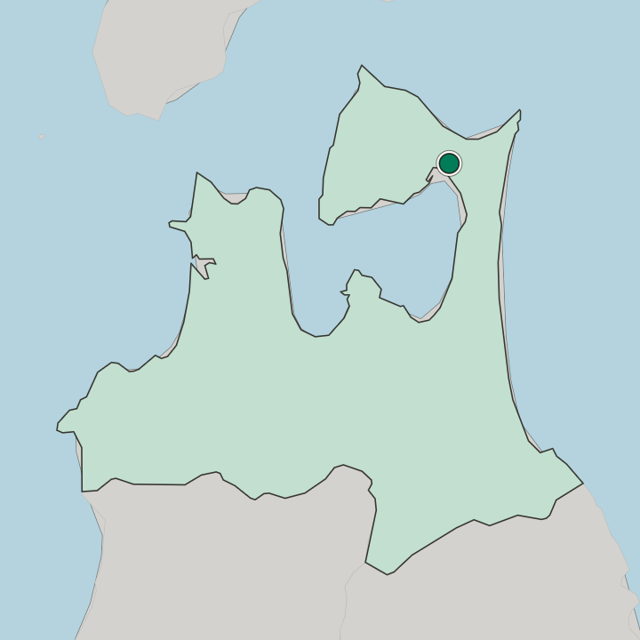 Map showing Mutsu — In Aomori-ken