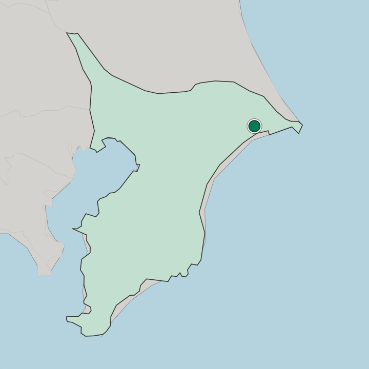 Map showing Asahi — In Chiba-ken