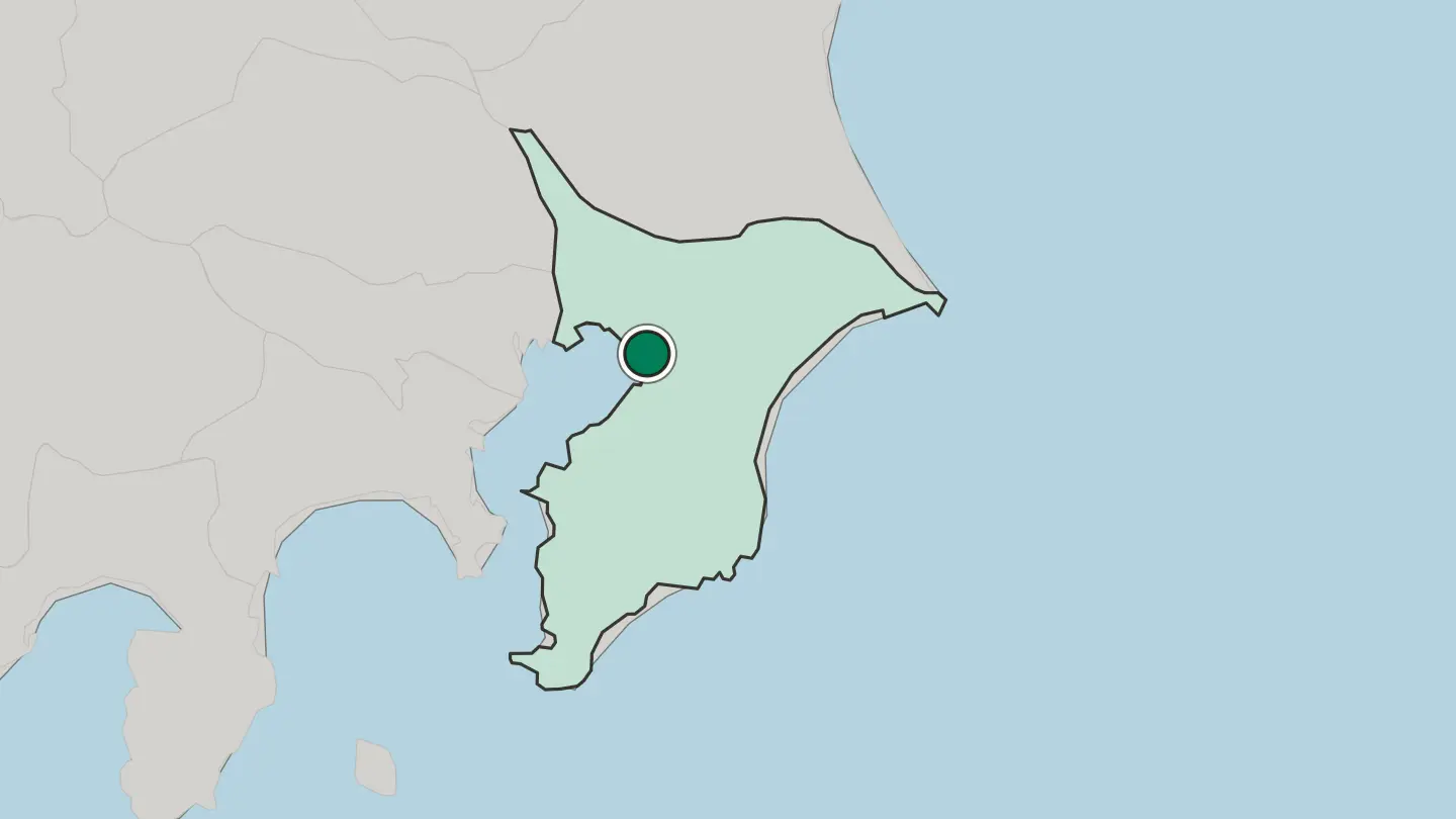 Map of Chiba in Japan