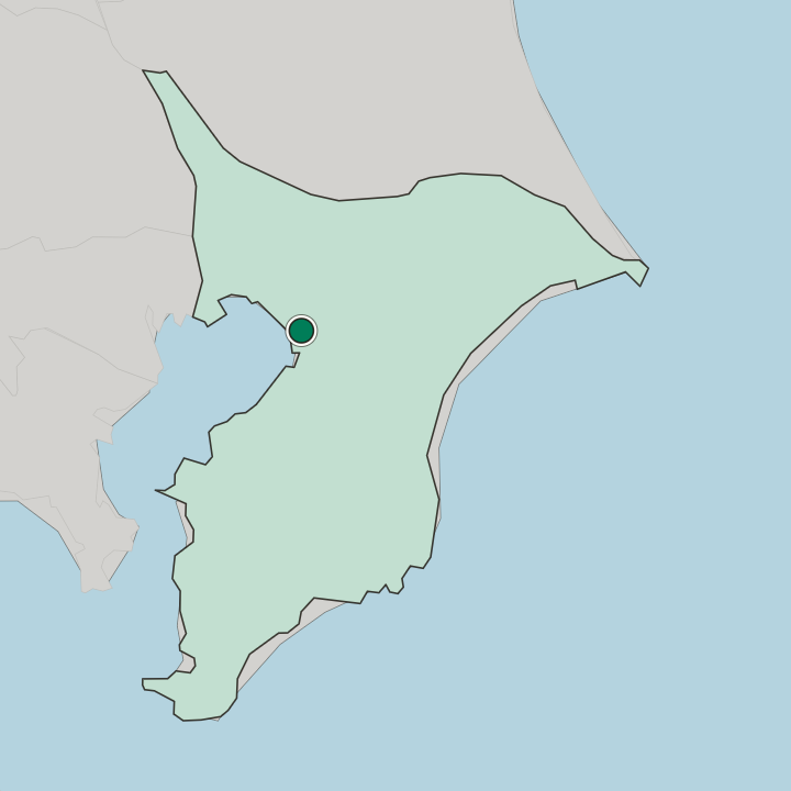 Map showing Chiba — In Chiba-ken