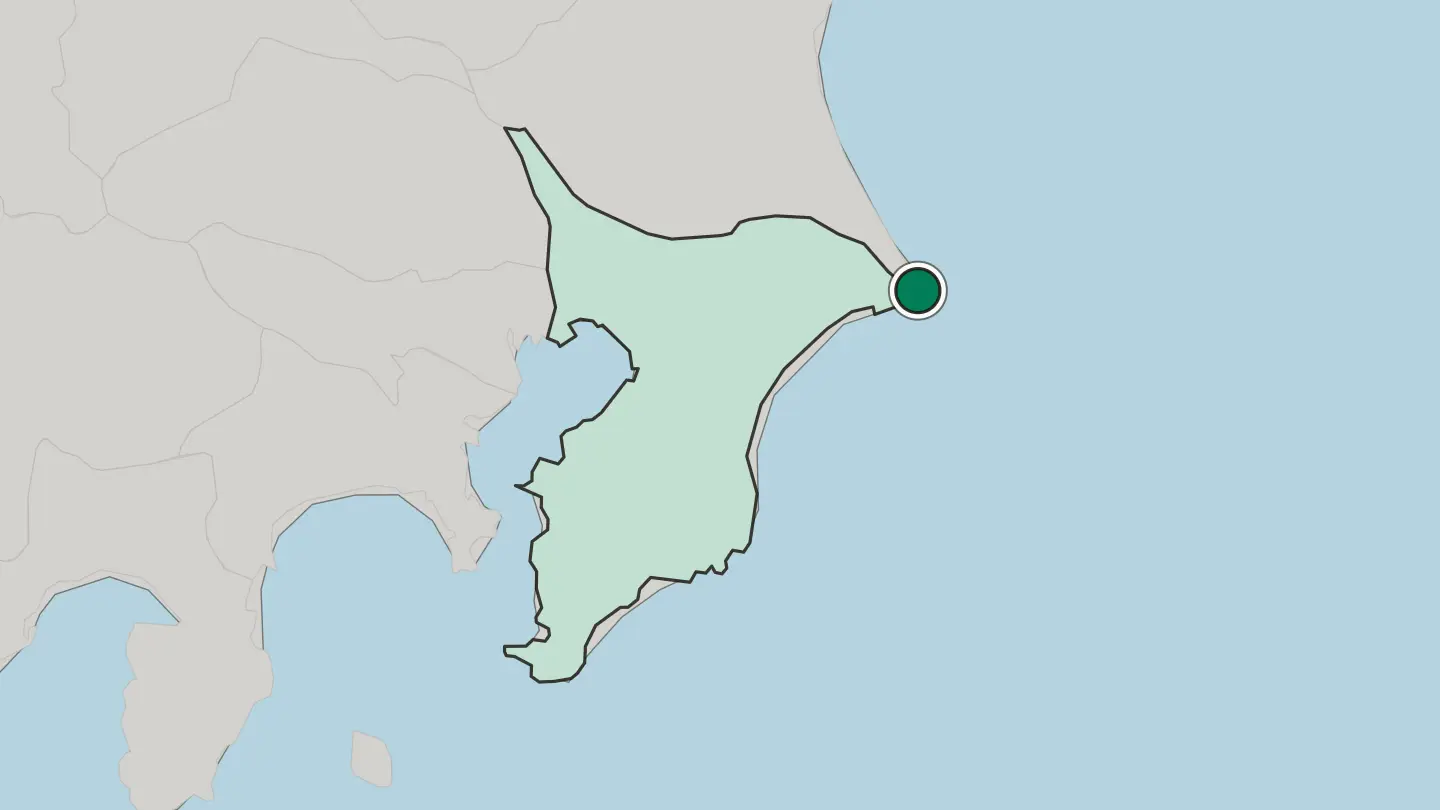Map of Choshi in Japan