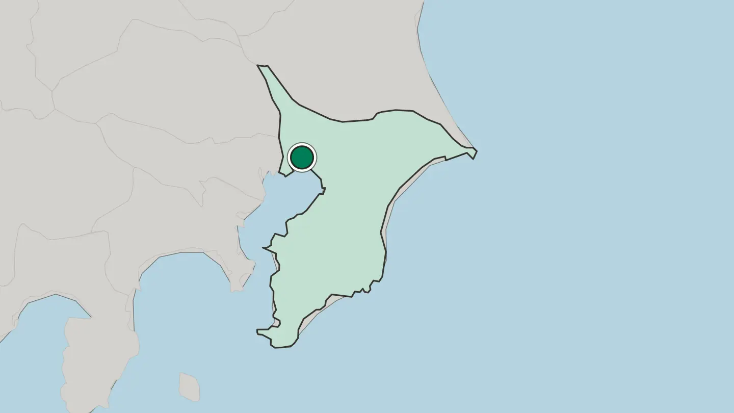 Map of Funabashi in Japan
