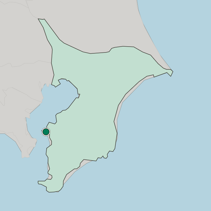 Map showing Futtsu — In Chiba-ken