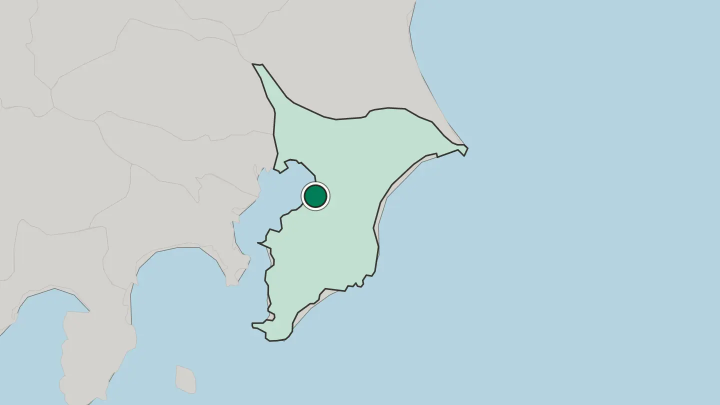 Map of Ichihara in Japan