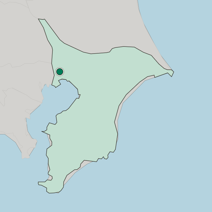 Map showing Ichikawa — In Chiba-ken