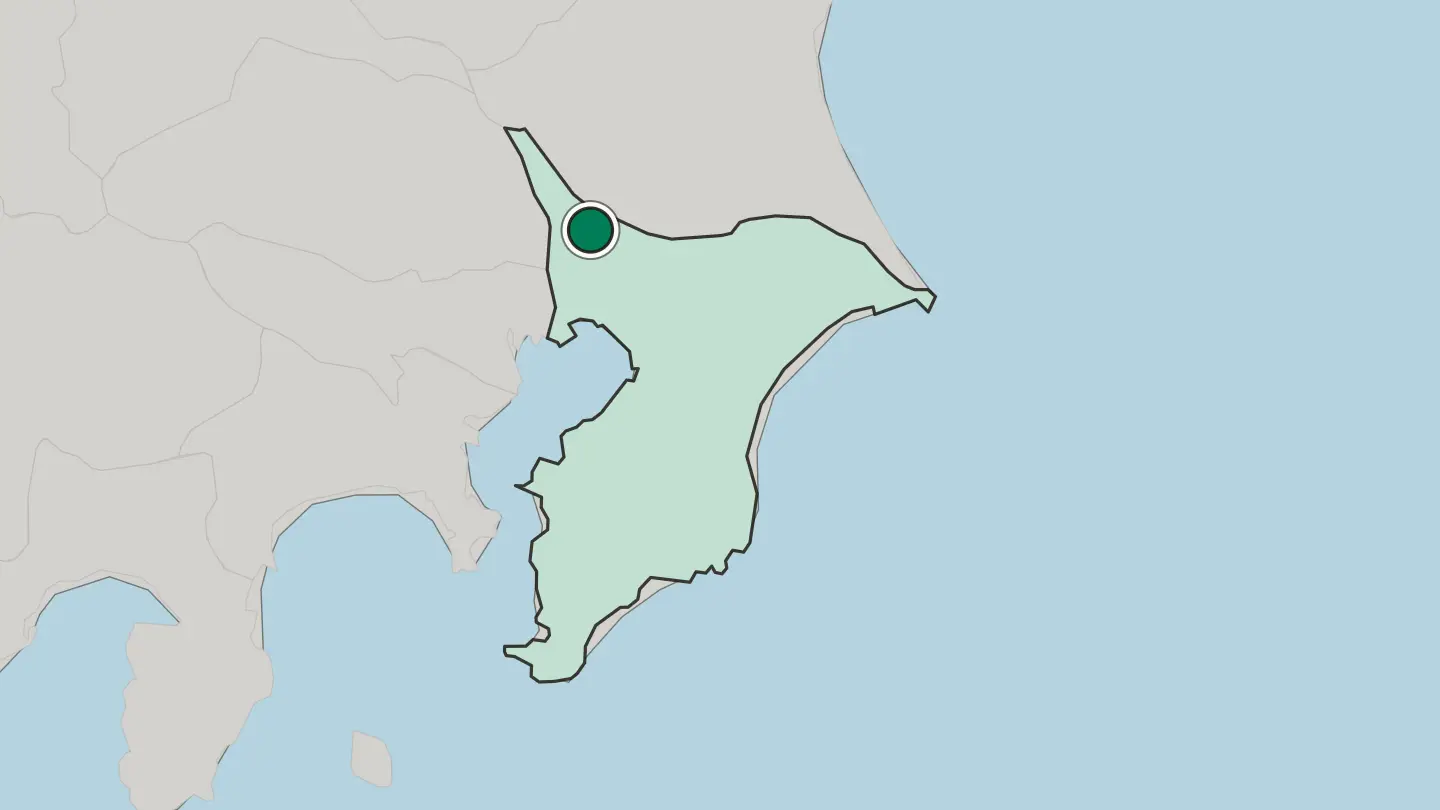 Map of Kashiwa in Japan