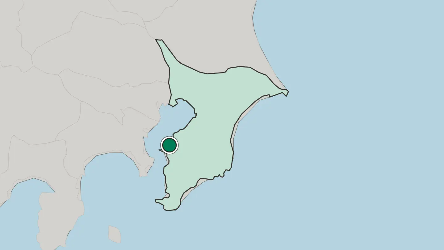 Map of Kimitsu in Japan