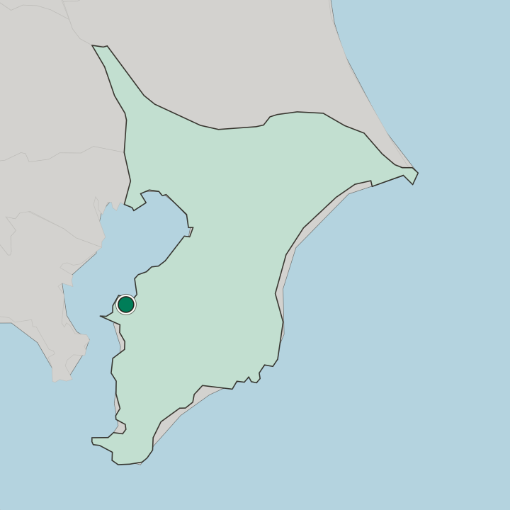 Map showing Kimitsu — In Chiba-ken