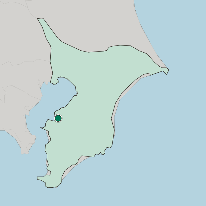 Map showing Kisarazu — In Chiba-ken