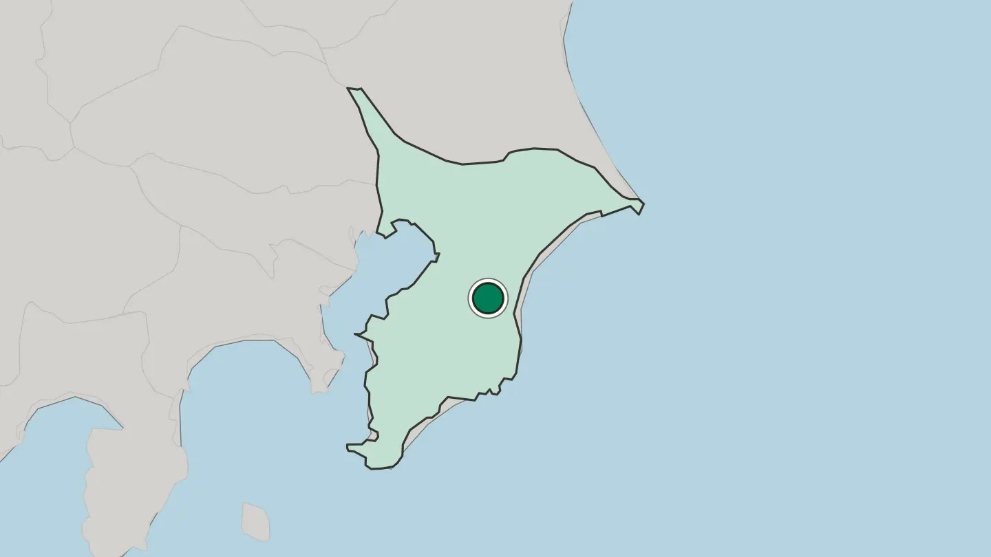 Map of Mobara in Japan