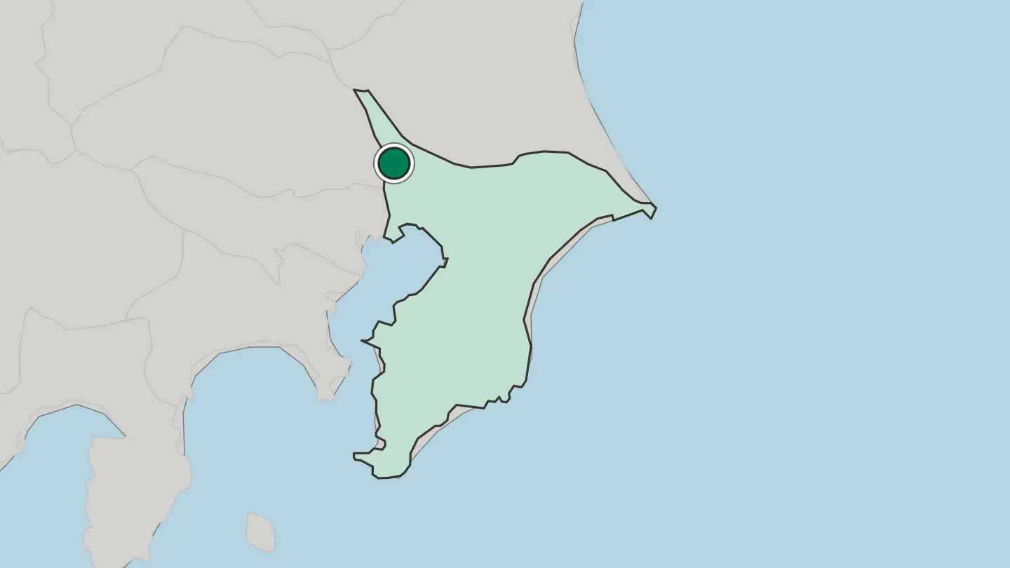 Map of Nagareyama in Japan