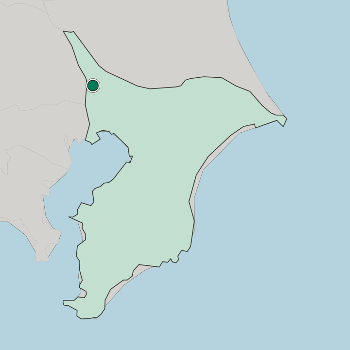 Map showing Nagareyama — In Chiba-ken
