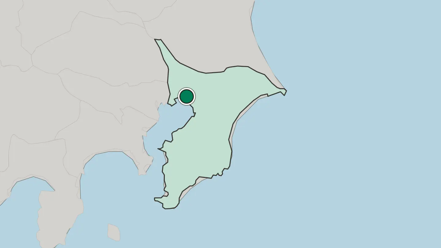 Map of Narashino in Japan