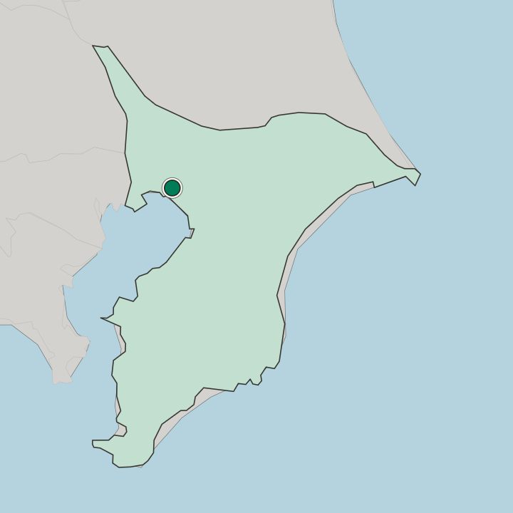 Map showing Narashino — In Chiba-ken