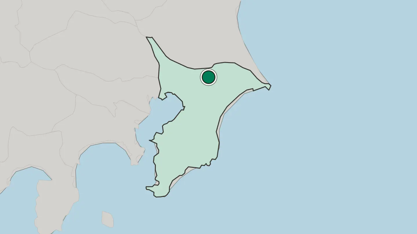 Map of Narita in Japan