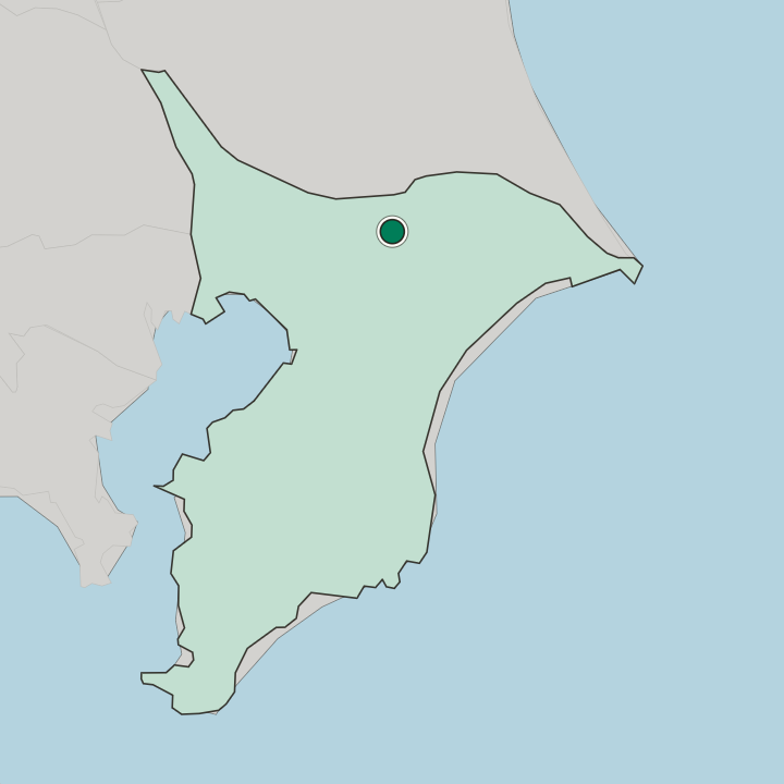 Map showing Narita — In Chiba-ken