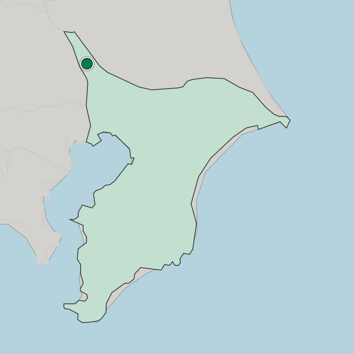 Map showing Noda — In Chiba-ken