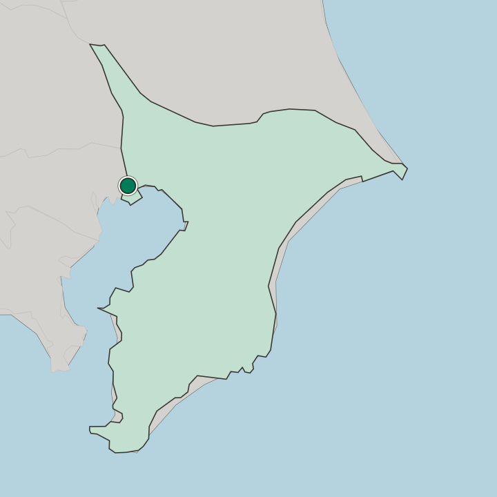 Map showing Urayasu — In Chiba-ken