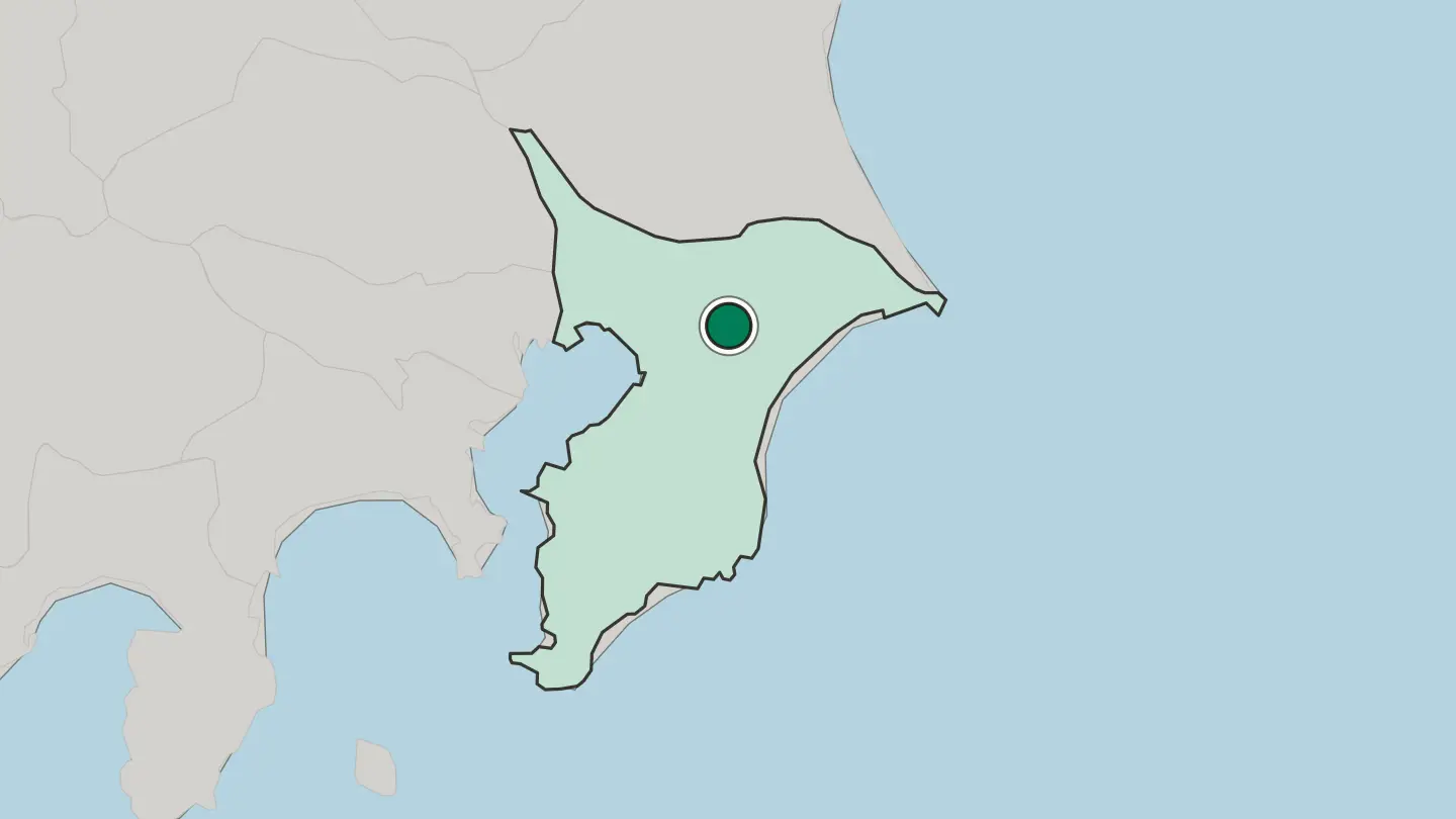 Map of Yachimata in Japan
