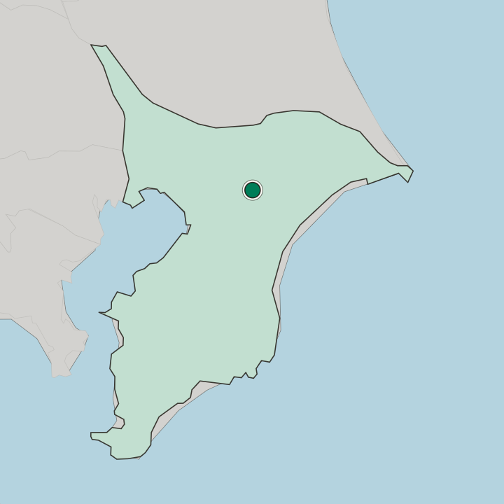 Map showing Yachimata — In Chiba-ken