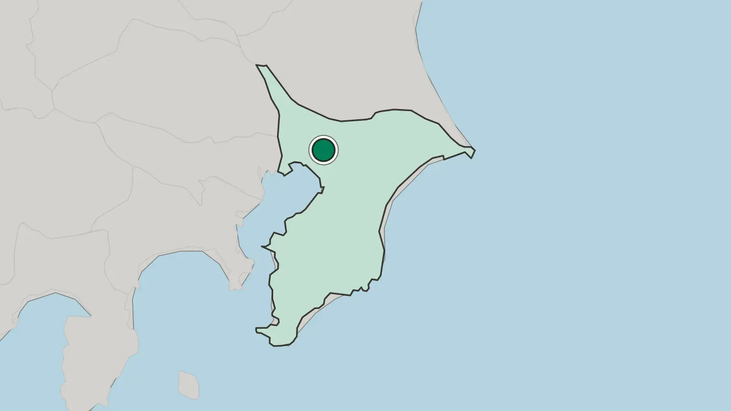 Map of Yachiyo in Japan