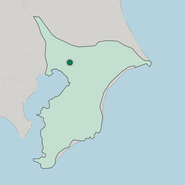 Map showing Yachiyo — In Chiba-ken