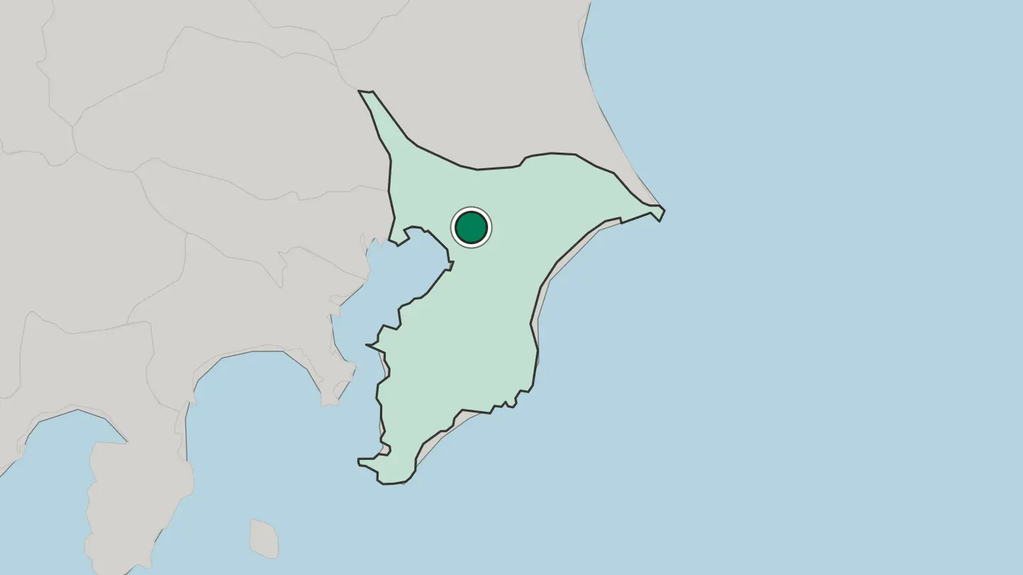 Map of Yotsukaidō in Japan